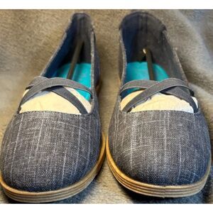 BLOWFISH Women sz 10 Casual or Dress Navy Cozumel Linen Slip On GLADYS Flats NEW